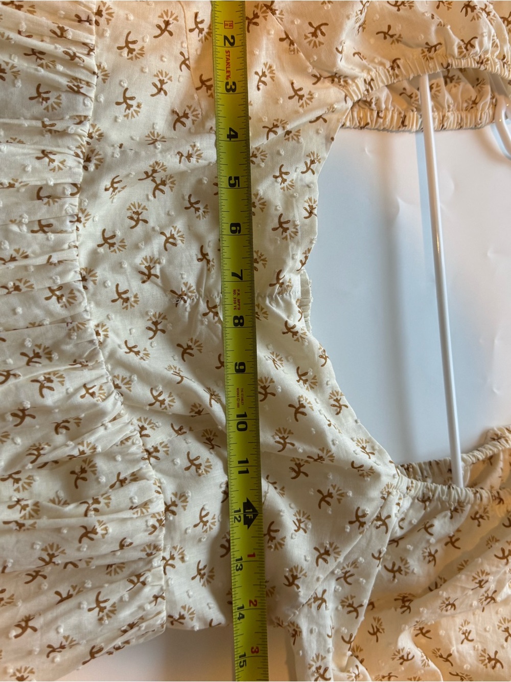 Square-Neck Smocked Maxi Dress in Cream with Floral Print - Picture 4 of 5